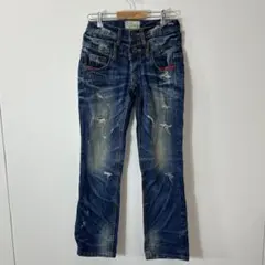 90's vintage ダメージジーンズ ブルー y2k