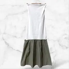 【ザラ】チューブトップロングワンピース フレアスカート コットン100(S)