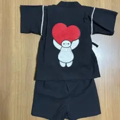 新品　100cm ベイマックス ハート刺繍 甚平 上下セット キッズ　ディズニー