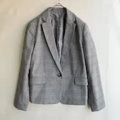 美品　GU レディース テーラードジャケット チェック柄　一つボタン　M グレー