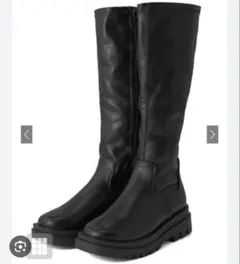 GRL ブラック ロングブーツ fa004 24cm