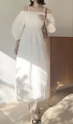 dazzlin バックオープンボリュームコットンワンピース