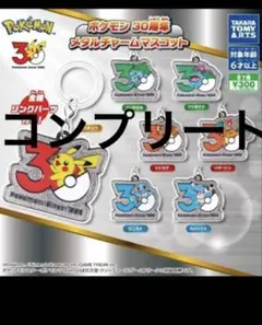 ポケモン 30周年 メタルチャームマスコット 全7種　コンプリート　ガチャ