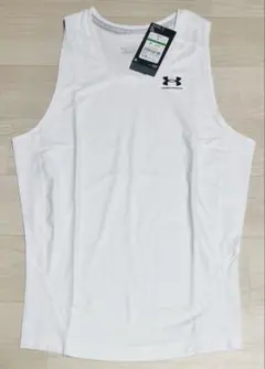 アンダーアーマー メンズ ノースリーブ アンダーシャツ ホワイト Lサイズ 新品