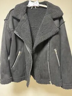 ボアジャケット　ブラック　ムートンジャケット　Lサイズ