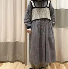 サマンサモスモス 透かし配色トリミング前後2WAYビスチェ ベスト ニット