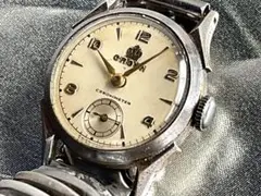 は*る様 ★戦前OLDヴィンテージ❣️Swiss.CROWNスモセコ★奇跡の稼働