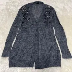 MAX&Co. モヘア　カーディガン　ビジュー　グレー