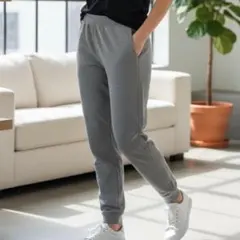 ユニクロ UNIQLO ジョガーパンツ S グレー サイドポケット付 前面汚れ