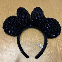 ディズニー ミニー カチューシャ ネイビー　スパンコール 美品