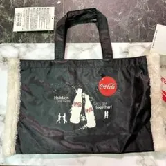 Coca-Cola クリスマス エコバッグ ブラック ファー付き
