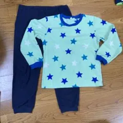 フリース星柄パジャマ 130cm ミントグリーン