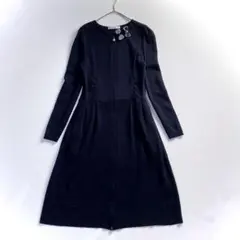 美品★ルネ　ロングカーディガン　ワンピース　カメリア　ブラック　サイズ36 大きいサイズ レディース ロングカーディガン＆花柄ノースリーブ