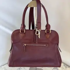 ふ*ん様 ロンシャン2WAYバッグ　シボ革　ワインレッド