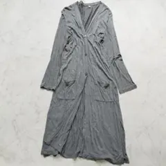 ユニクロ　ロングカーディガン　羽織り　春夏　グレー　冷房対策　日焼け予防