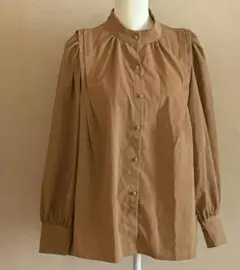 【Dazy】SHEIN ブラウン系　 長袖シャツ パフスリーブ 　L
