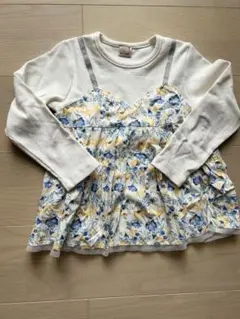 petit main 花柄　長袖カットソー