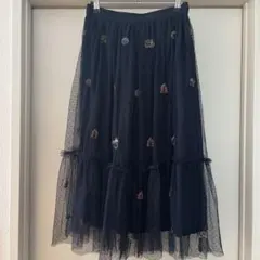 ZARA ザラ ビーズ刺繍チュールスカート