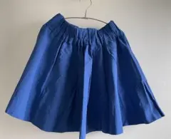 青 フレアスカート ひざ丈