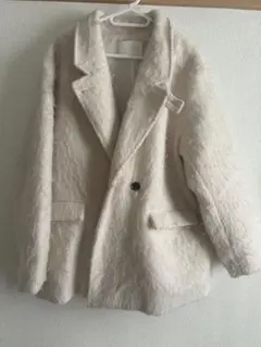 Chico シャギージャケットコート　アウター　ニット　ワンピース　ブーツ