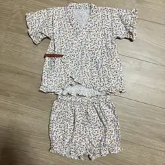 甚平 フリル 花柄 かぼちゃパンツ 80cm