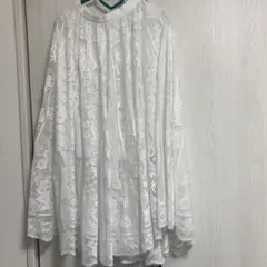 ホワイトレースロングスカート