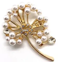 パール ラインストーン ブローチ ヴィンテージ風 アンティーク調 上品