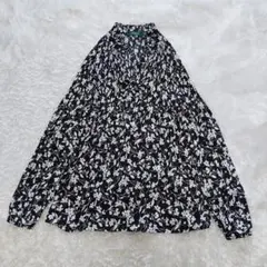 ローレンラルフローレン　花柄　総柄　シャツ　ブラウス　長袖　M　プルオーバー