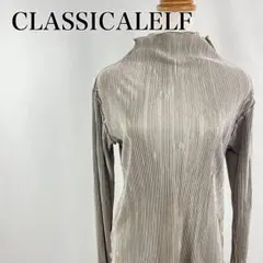 クラシカルエルフ　光沢　プリーツ　ハイネック　フリル　長袖カットソー【4033】