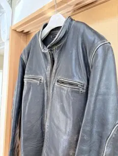 【いい味出てます】レザー製ブラックジャケット