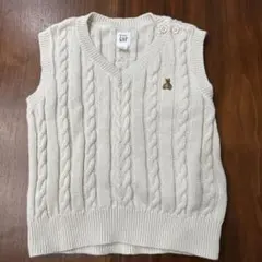 GAP ベビー ベスト 12-18ヶ月 アイボリー ケーブル編み