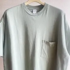 90s ギャップ ポケット T くすんだ緑 L