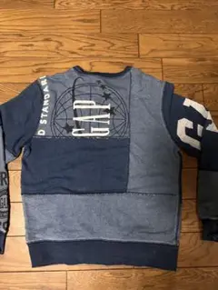 GAP パッチワークトレーナー Mサイズ ネイビー系オールドGAP