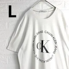 【美品】 CALVIN KLEIN カルバン ck ラウンドロゴ Tシャツ