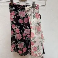 シフォンラッフルスカート 花柄 2色セット
