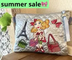 ロラライハリス♡刺繍♡サテンキルティング　サイドDカンポーチ