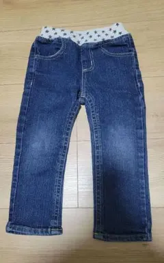 キッズ ダークブルー ストレートレッグパンツ　95㎝