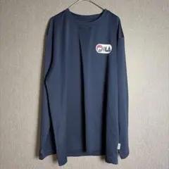 FILA フィラ 長袖カットソー ネイビー XL ロゴプリント　ゆったり
