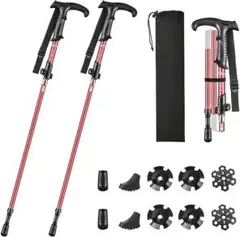 新品未使用✨トレッキングポール I字 T字型 2本セット 折りたたみ 超軽量