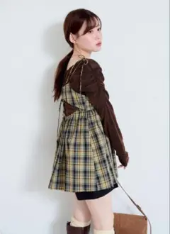 Kastane 【ボウタイ付き】チェックアシメチュニック - メルカリ