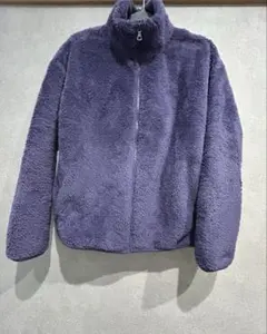 パープル フリースジャケット ジップアップ