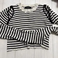 w closet ストライプ 長袖ニット