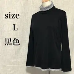 CINEMA CLUB ハイネックカットソー レーヨン混 サイズL 未使用に近い