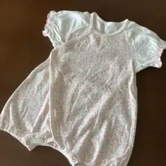 花柄ロンパース 半袖 80