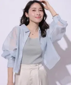 Apuweiser-riche ２ＷＡＹシアーシャツアンサンブル ライトブルー