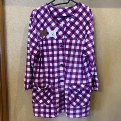 くまのがっこう　チェック柄　フリース　スモックエプロン　保育士