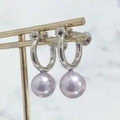 6212★高品質　下向きスタッドイヤリング★艶貝真珠パール★シェル★貝