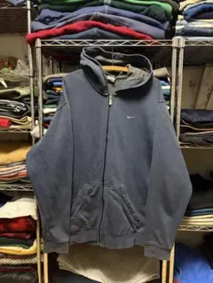 00s NIKE ナイキ フルジップパーカー ワンポイント 銀タグ スウォッシュ