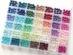 136　ガラスパール ビーズ★490個 アソート 8mm 6mm