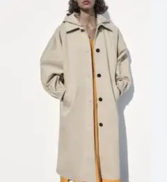 新品　2way ZARA ザラ　ロングコート　フード取り外し可能　１万９９９０円